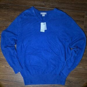 NWT Daniel Cremieux Cashmere Sweater Navy Men’s L V Neck Luxury Knit Classic